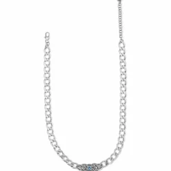 Brighton Interlok Lustre Collar Necklace Silver-LightSapphire Outlet