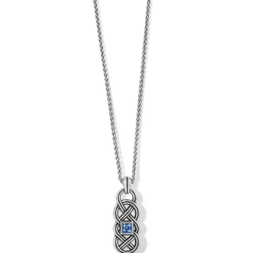 Brighton Interlok Lustre Necklace Silver-LightSapphire Best