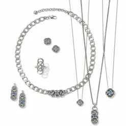 Brighton Interlok Lustre Necklace Silver-LightSapphire Best