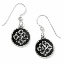 Brighton Interlok Noir French Wire Earrings Silver-Black Fashion