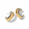 Brighton Interlok Noir Golden Small Hoop Earrings Silver-Gold Sale