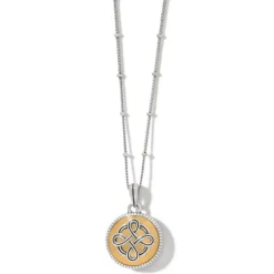 Brighton Interlok Noir Reversible Necklace Silver-Black Clearance