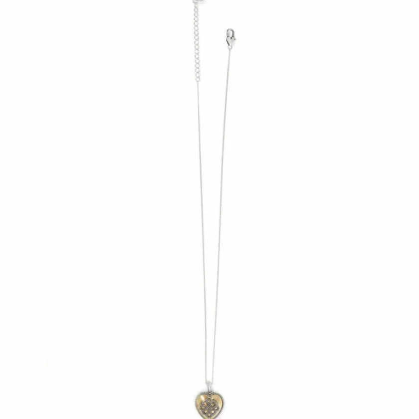 Brighton Interlok Noir Reversible Heart Necklace Gold-Black Discount