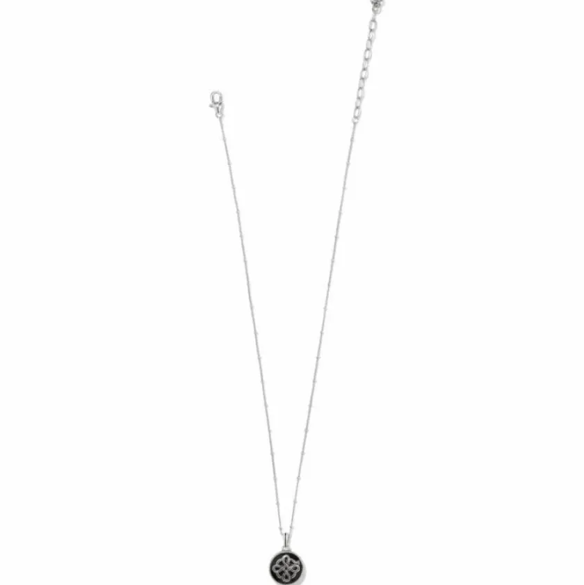 Brighton Interlok Noir Reversible Necklace Silver-Black Clearance