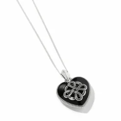 Brighton Interlok Noir Reversible Heart Necklace Gold-Black Discount