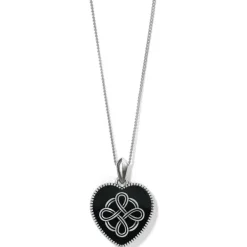 Brighton Interlok Noir Reversible Heart Necklace Gold-Black Discount