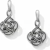 Brighton Interlok Petite Post Drop Earrings Silver Hot