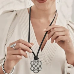 Brighton Interlok Trellis Leather Necklace Online