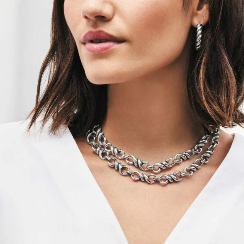 Brighton Interlok Twist Collar Necklace Silver Best