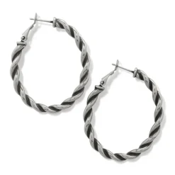 Brighton Interlok Twist Oval Leverback Hoop Earrings Silver Best
