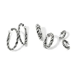 Brighton Interlok Twist Oval Leverback Hoop Earrings Silver Best