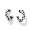 Brighton Interlok Twist Small Post Hoop Earrings Silver New