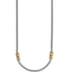 Brighton Interlok Twist Two Tone Double Chain Necklace Silver-Gold Best