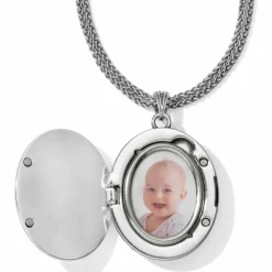 Brighton Intrigue Convertible Locket Necklace Silver-Gold New
