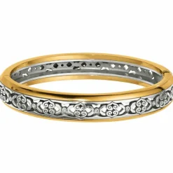 Brighton Intrigue Narrow Hinged Bangle Silver-Gold New