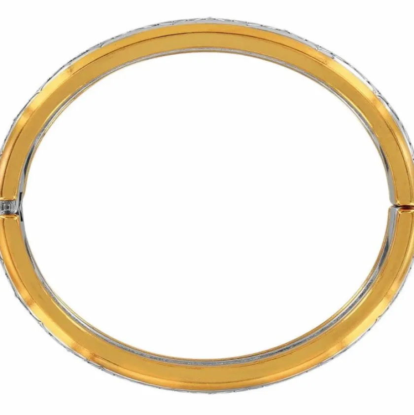 Brighton Intrigue Narrow Hinged Bangle Silver-Gold New