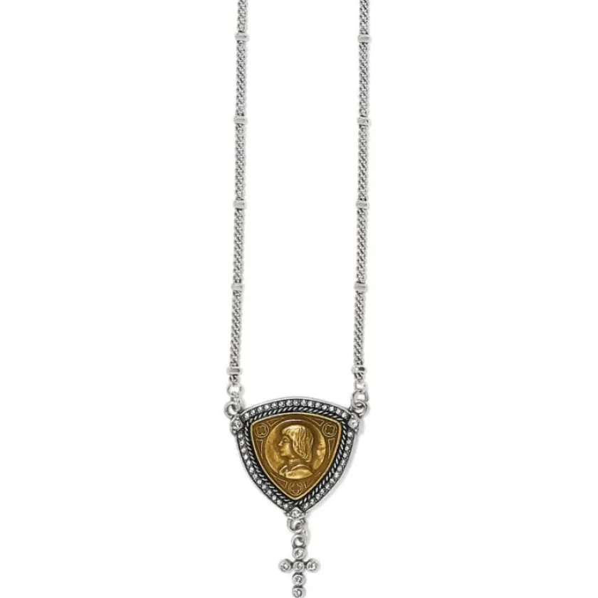 Brighton Joan Of Arc Courage Two Tone Necklace Silver-Gold Clearance