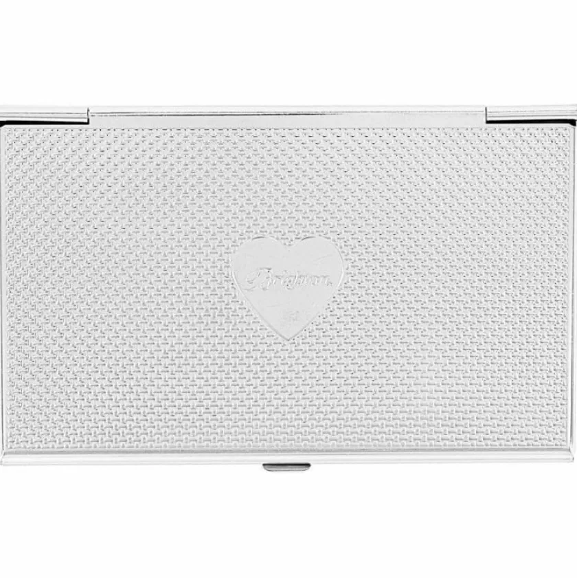 Brighton Joyful Heart Card Case Silver-Red Hot