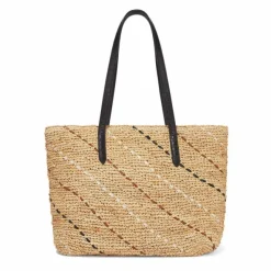 Brighton Kennis Straw Tote Natural-Black Clearance
