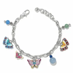 Brighton Kyoto In Bloom Butterfly Charm Bracelet Silver-Multi New