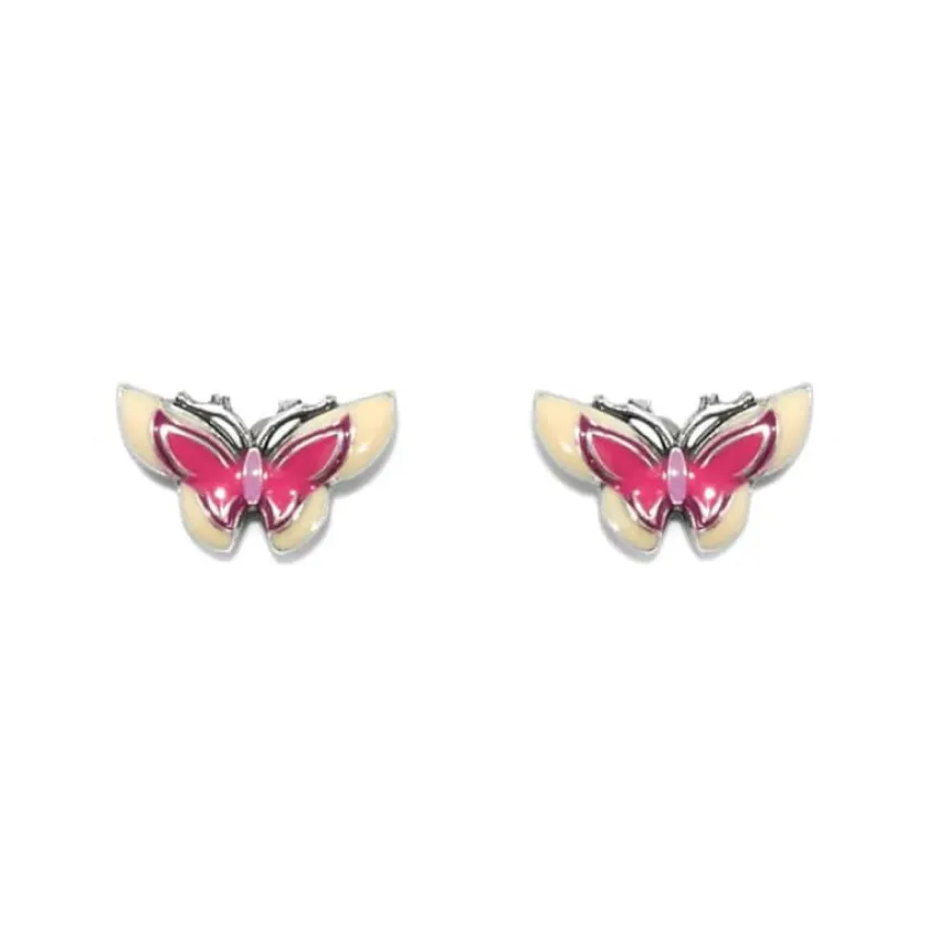 Brighton Kyoto In Bloom Butterfly Post Earrings Silver-Pink New