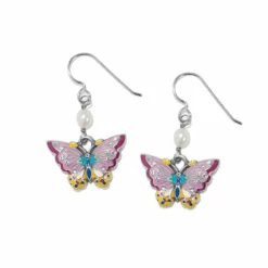 Brighton Kyoto In Bloom Butterfly French Wire Earrings Silver-Pink Discount