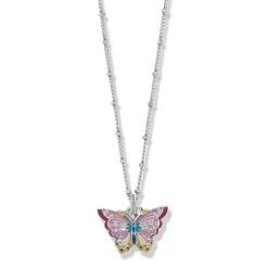 Brighton Kyoto In Bloom Butterfly Short Necklace Silver-Multi Fashion