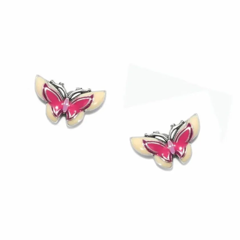 Brighton Kyoto In Bloom Butterfly Post Earrings Silver-Pink New