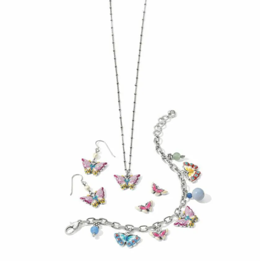 Brighton Kyoto In Bloom Butterfly French Wire Earrings Silver-Pink Discount