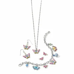 Brighton Kyoto In Bloom Butterfly Charm Bracelet Silver-Multi New