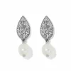 Brighton Kyoto In Bloom Pearl Post Drop Earrings Silver-Pearl Best