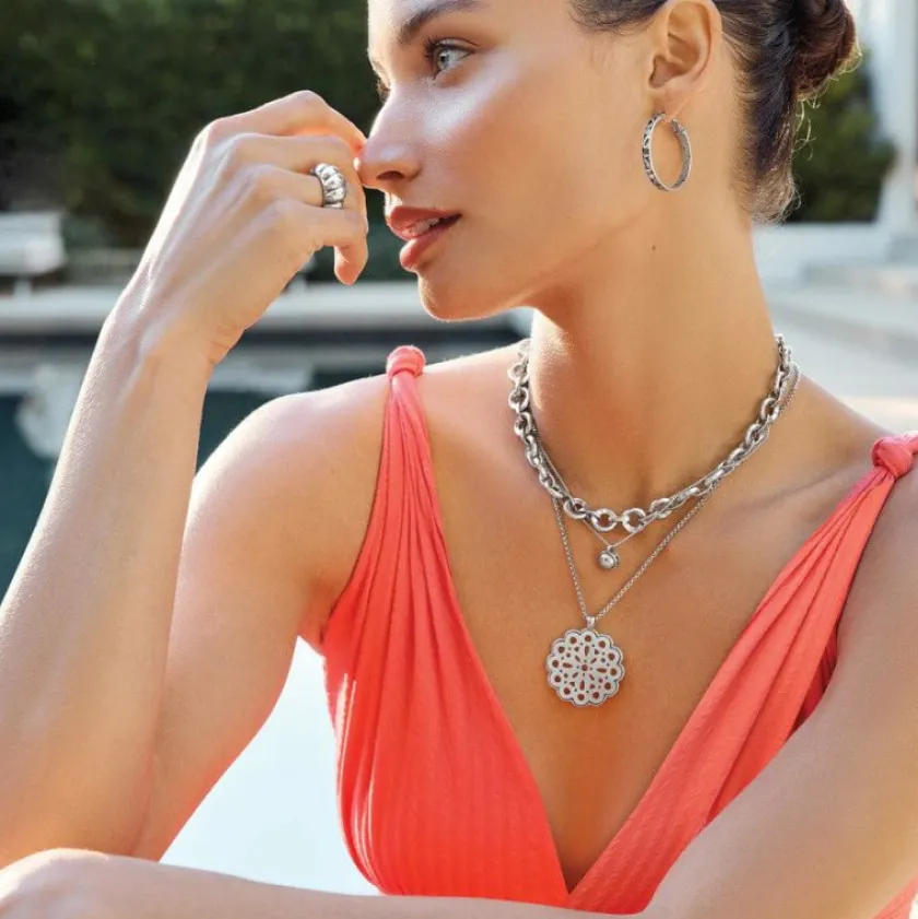 Brighton La Jolla Necklace Silver-White Outlet