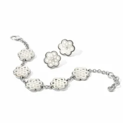 Brighton La Jolla Post Earrings Silver-White Clearance
