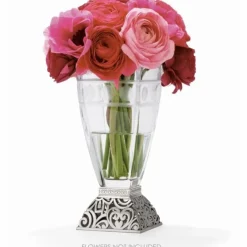 Brighton Lacie Daisy Glass Vase Silver New
