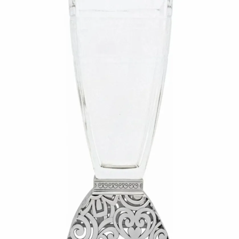 Brighton Lacie Daisy Glass Vase Silver New