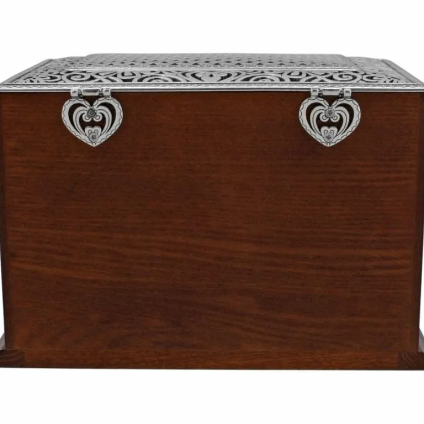 Brighton Lacie Daisy Jewelry Chest Silver-Wood Clearance