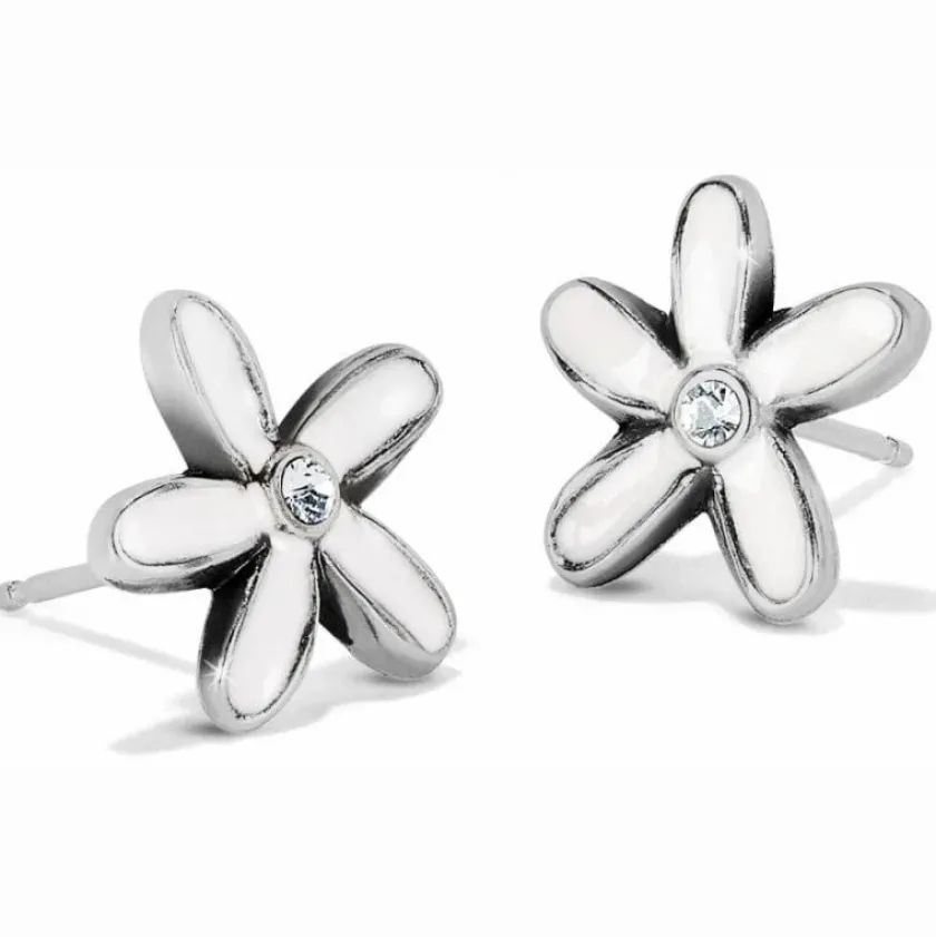 Brighton Love Bouquet Mini Post Earrings Silver-White Outlet