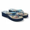 Brighton Love it Platform Flip Flops Navy Online