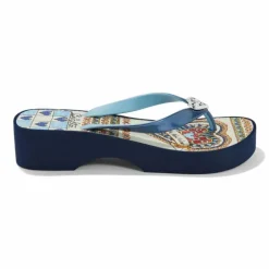 Brighton Love it Platform Flip Flops Navy Online