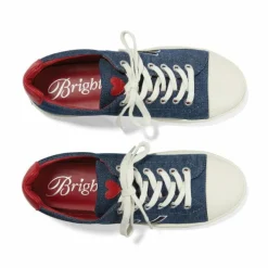 Brighton Love U Embroidered Sneakers Denim Sale