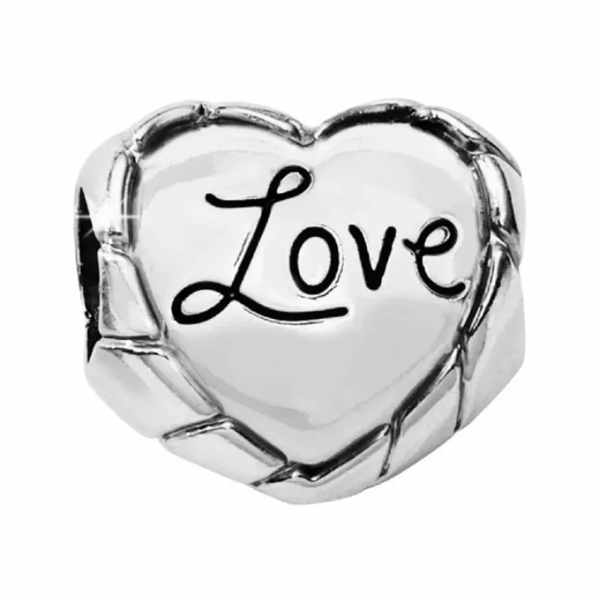 Brighton Lovely Heart Bead Silver-Red Clearance