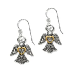 Brighton Loving Angel French Wire Earrings Silver-Gold New