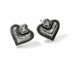 Brighton Luna Heart Mini Post Earrings Silver Hot