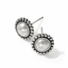 Brighton Luster Mini Post Earrings Silver-Pearl Hot