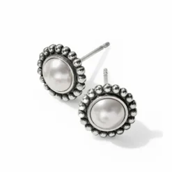 Brighton Luster Mini Post Earrings Silver-Pearl Hot