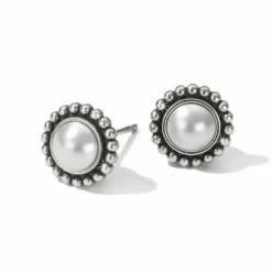 Brighton Luster Mini Post Earrings Silver-Pearl Hot