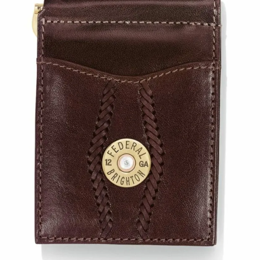 Brighton Macon County Money Clip Wallet Brown New