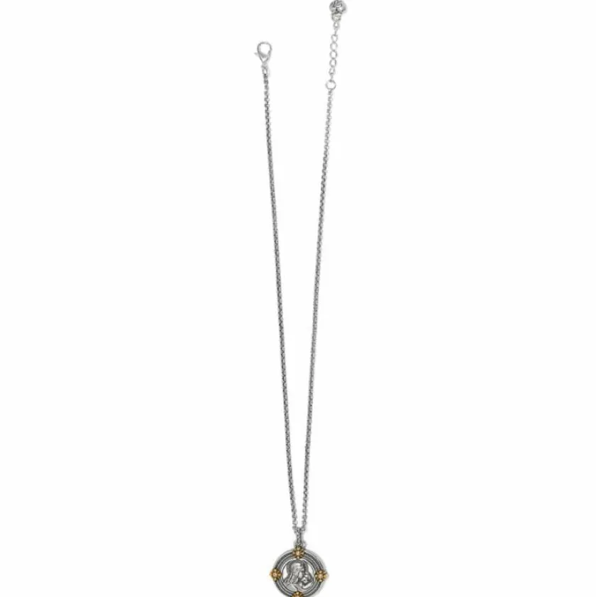 Brighton Madonna And Child Two Tone Necklace Silver-Gold New