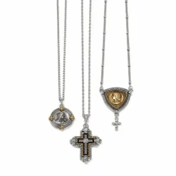 Brighton Madonna And Child Two Tone Necklace Silver-Gold New