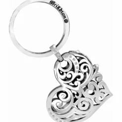 Brighton Madrid Heart Key Fob Silver Clearance